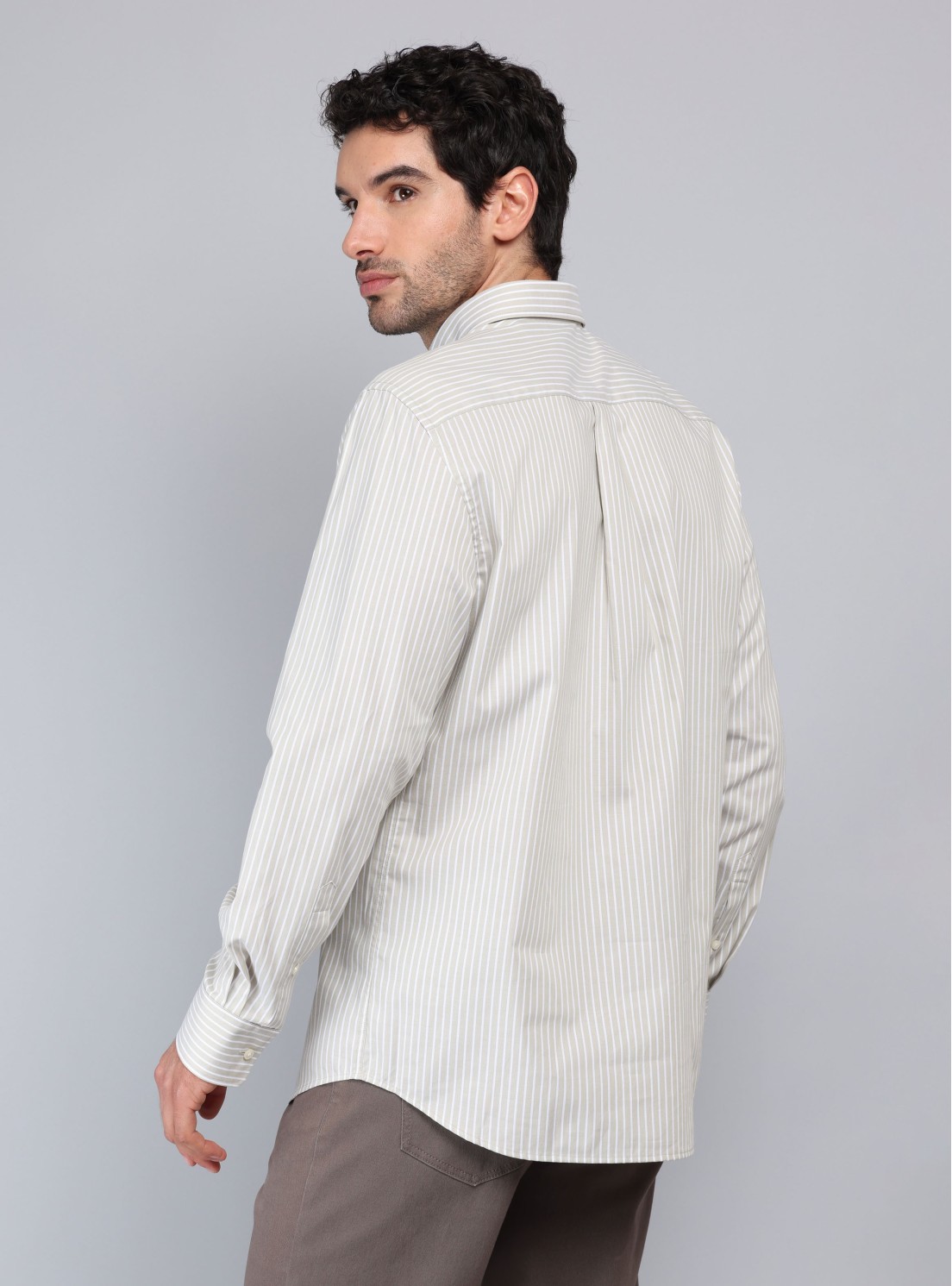 Camisa Rayas Tailored Fit Beige Piero Butti Camisa Rayas Tailored Fit Beige Piero Butti