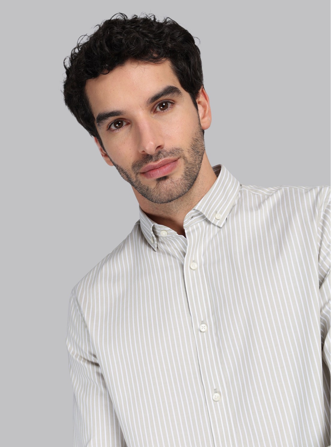 Camisa Rayas Tailored Fit Beige Piero Butti Camisa Rayas Tailored Fit Beige Piero Butti