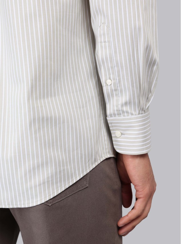 Camisa Rayas Tailored Fit Beige Piero Butti Camisa Rayas Tailored Fit Beige Piero Butti