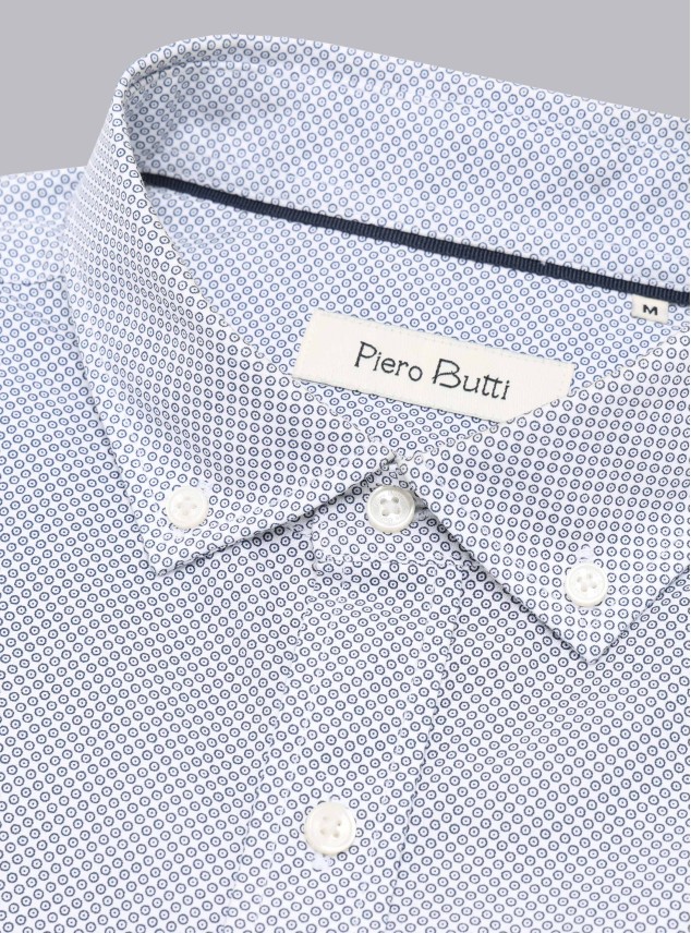 Camisa Print Tailored Fit Azul Piero Butti Camisa Print Tailored Fit Azul Piero Butti