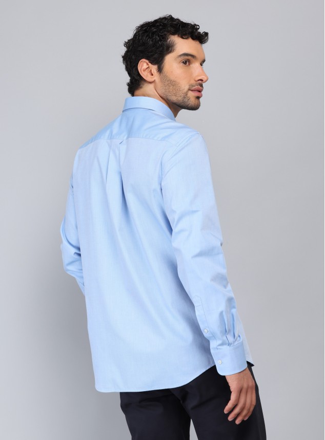 Camisa Texturada Tailored Fit Celeste Piero Butti Camisa Texturada Tailored Fit Celeste Piero Butti