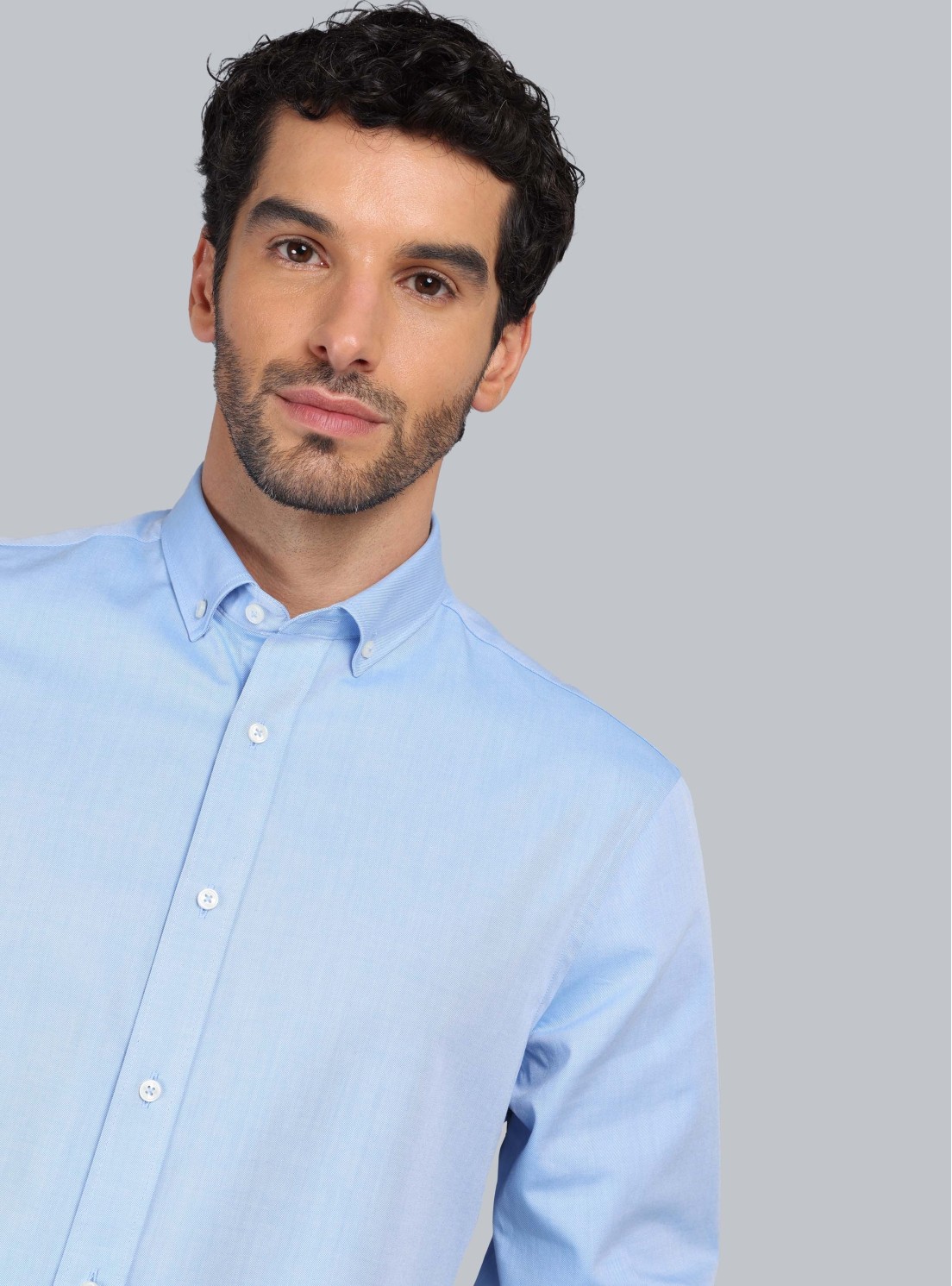 Camisa Texturada Tailored Fit Celeste Piero Butti Camisa Texturada Tailored Fit Celeste Piero Butti