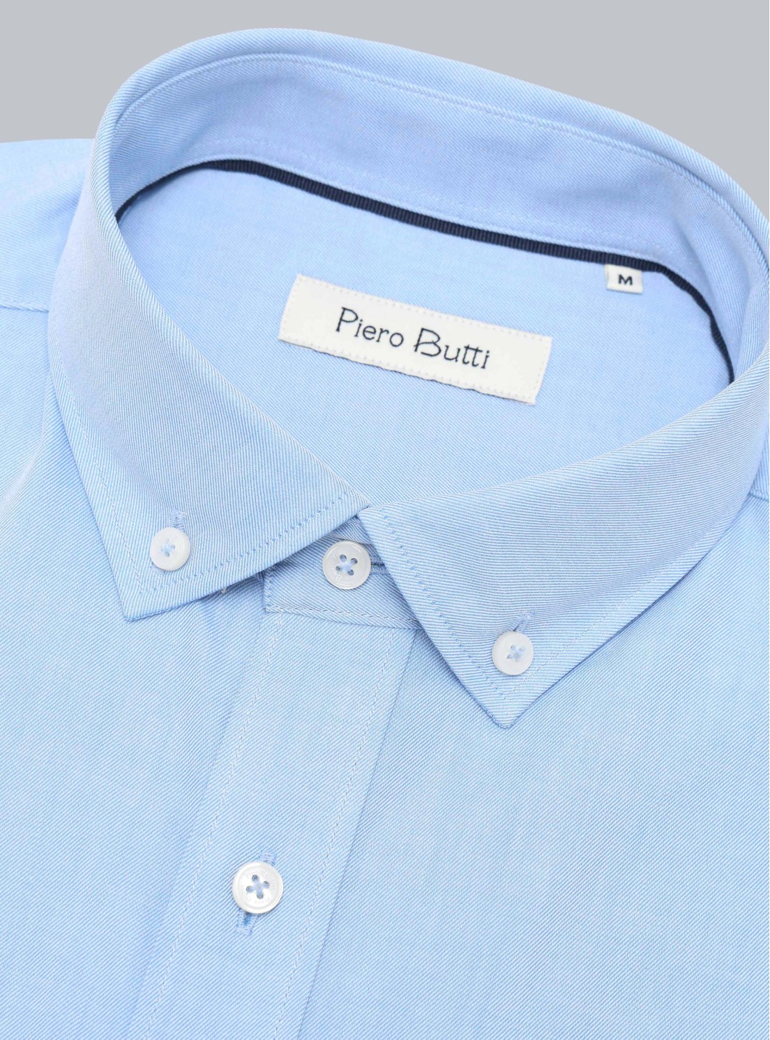 Camisa Texturada Tailored Fit Celeste Piero Butti Camisa Texturada Tailored Fit Celeste Piero Butti