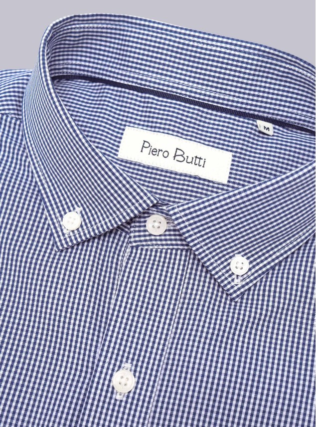 Camisa Cuadros Tailored Fit Azul Marino Piero Butti Camisa Cuadros Tailored Fit Azul Marino Piero Butti