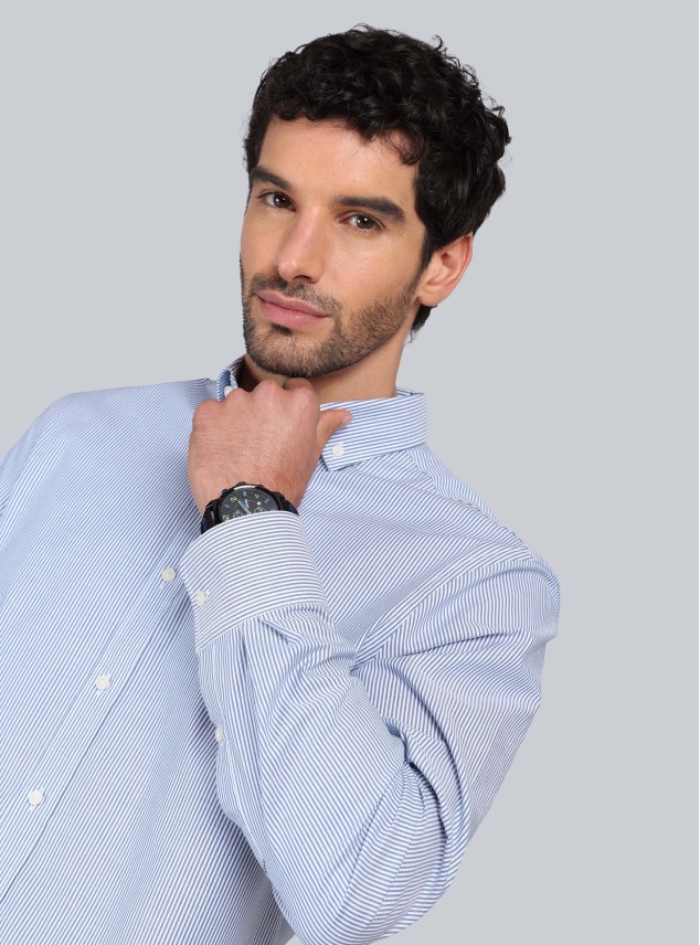 Camisa Rayas Tailored Fit Azul Piero Butti Camisa Rayas Tailored Fit Azul Piero Butti