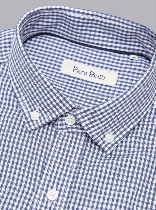 Camisa Cuadros Tailored Fit Azul Marino Piero Butti Camisa Cuadros Tailored Fit Azul Marino Piero Butti