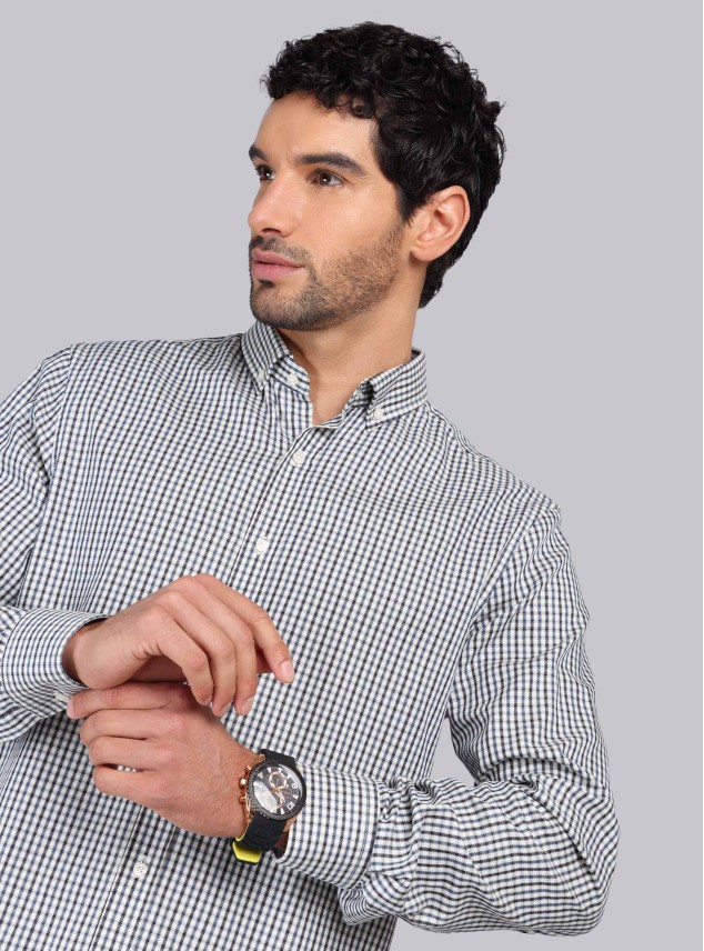 Camisa Cuadros Tailored Fit Azul Marino Piero Butti Camisa Cuadros Tailored Fit Azul Marino Piero Butti
