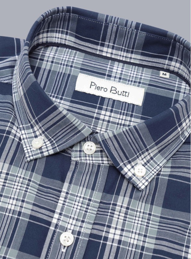 Camisa Cuadros Tailored Fit Azul Piero Butti Camisa Cuadros Tailored Fit Azul Piero Butti