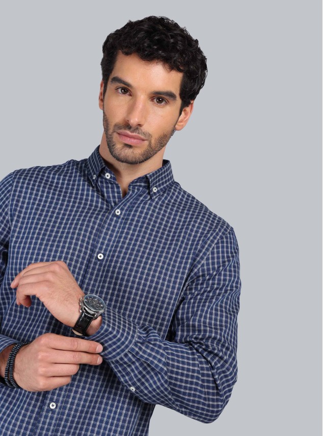 Camisa Cuadros Tailored Fit Azul Marino Piero Butti Camisa Cuadros Tailored Fit Azul Marino Piero Butti