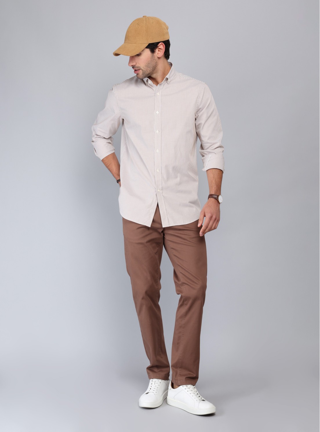 Camisa Rayas Tailored Fit Beige Piero Butti Camisa Rayas Tailored Fit Beige Piero Butti