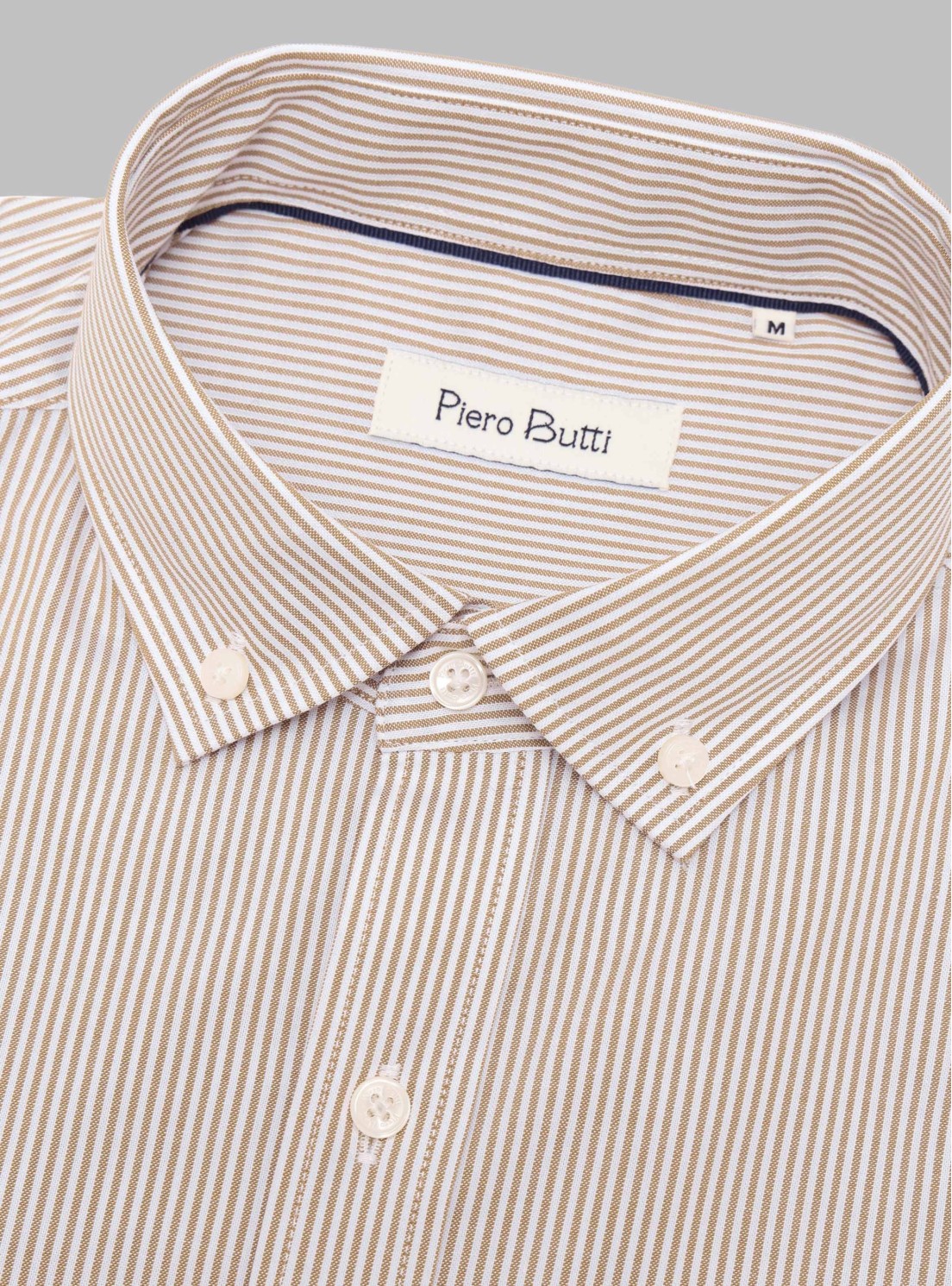 Camisa Rayas Tailored Fit Beige Piero Butti Camisa Rayas Tailored Fit Beige Piero Butti