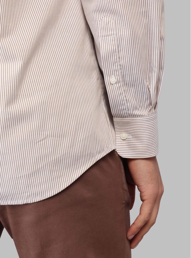 Camisa Rayas Tailored Fit Beige Piero Butti Camisa Rayas Tailored Fit Beige Piero Butti