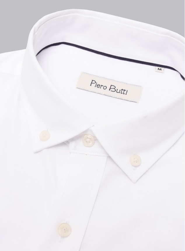 Camisa Texturada Tailored Fit Blanco Piero Butti Camisa Texturada Tailored Fit Blanco Piero Butti