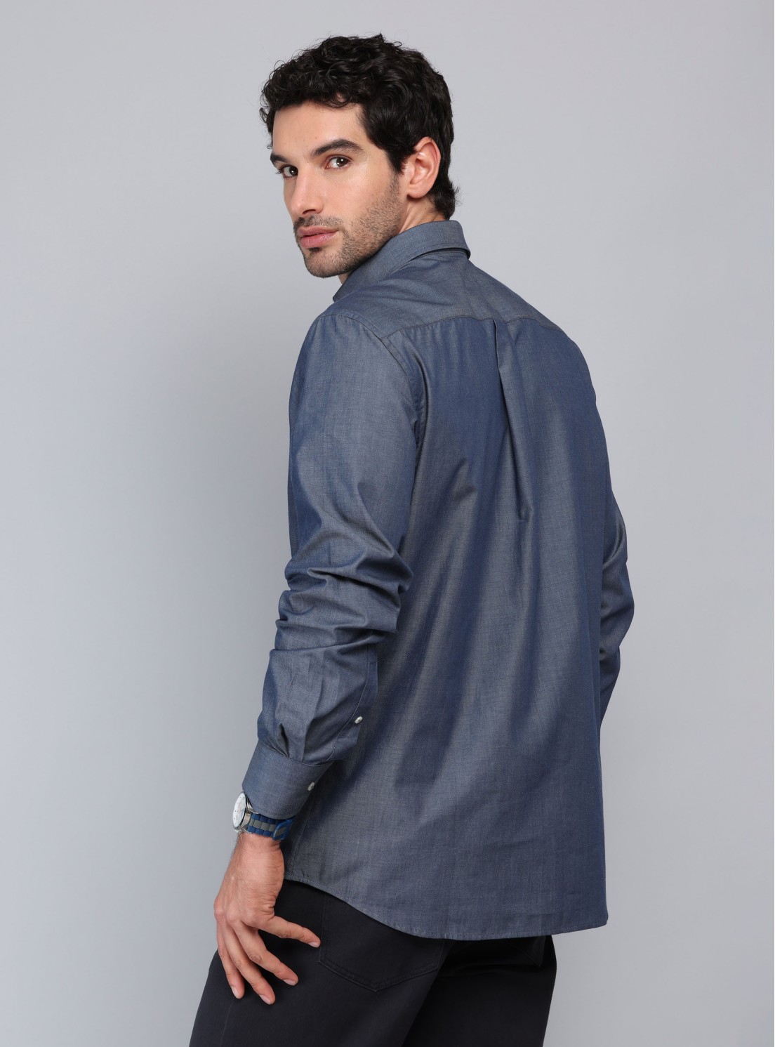 Camisa Denim Tailored Fit Azul marino Piero Butti Camisa Denim Tailored Fit Azul marino Piero Butti