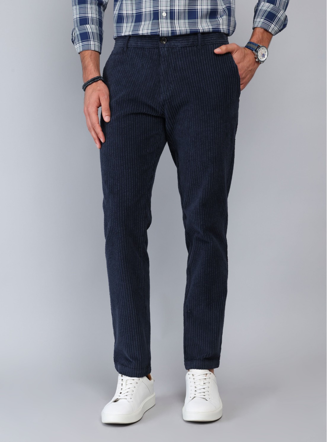 Pantalón Cotelé Spandex Regular Fit Azul Marino Piero Butti Pantalón Cotelé Spandex Regular Fit Azul Marino Piero Butti