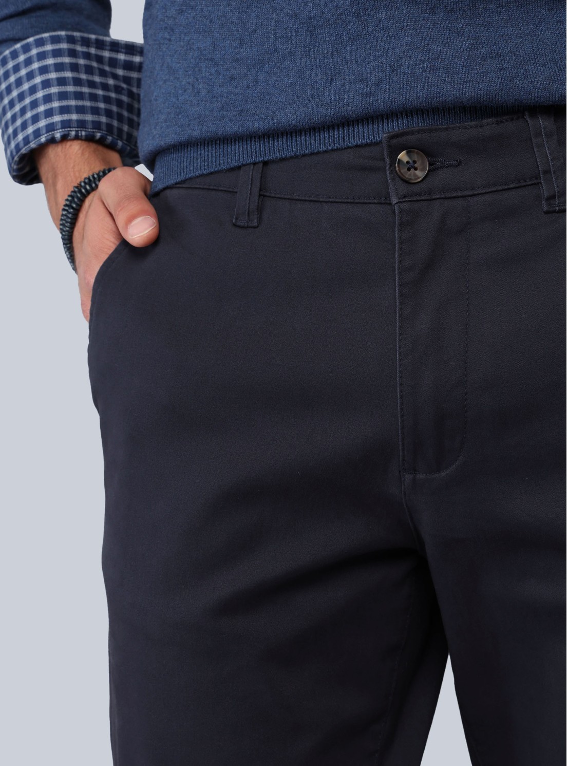Pantalón Chino Spandex Regular Fit Azul Marino Piero Butti Pantalón Chino Spandex Regular Fit Azul Marino Piero Butti