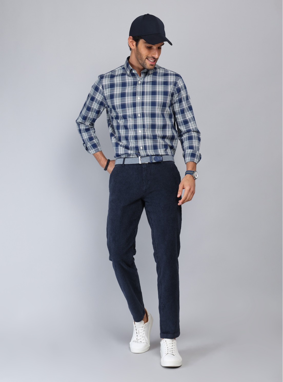 Pantalón Cotelé Spandex Regular Fit Azul Marino Piero Butti Pantalón Cotelé Spandex Regular Fit Azul Marino Piero Butti