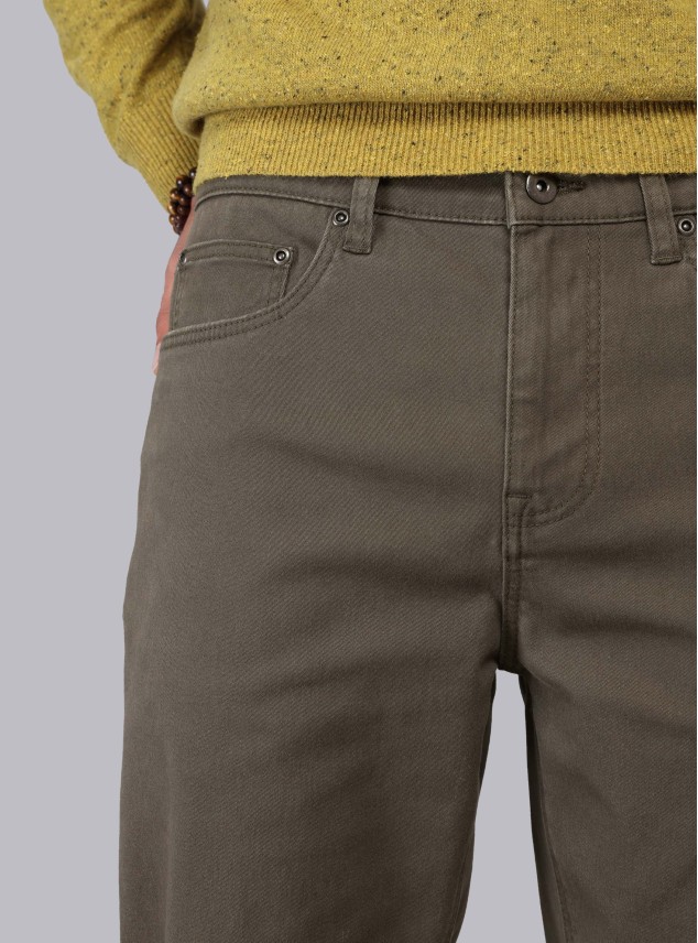Pantalón 5 Pocket Regular Fit Oliva Piero Butti Pantalón 5 Pocket Regular Fit Oliva Piero Butti