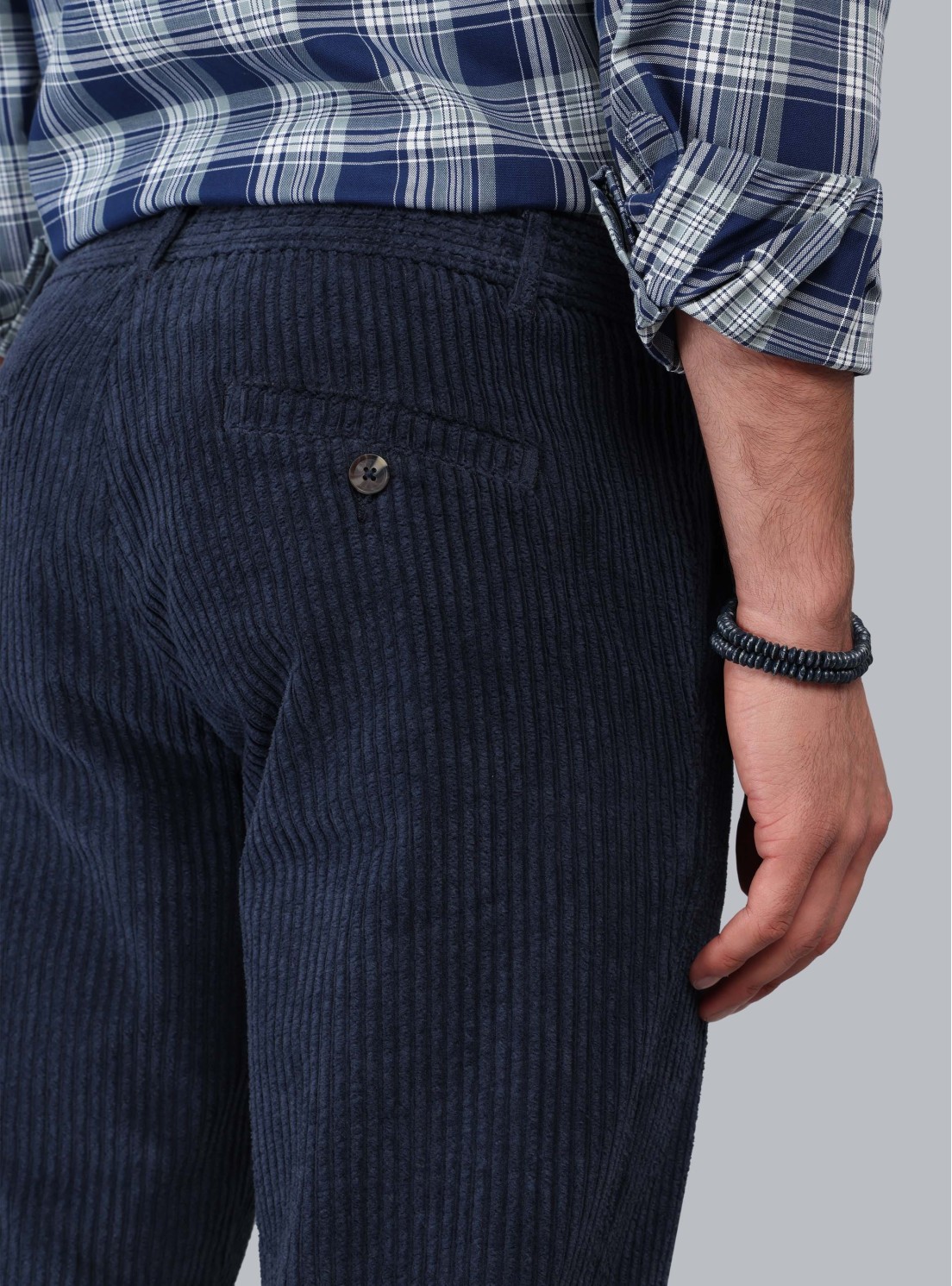 Pantalón Cotelé Spandex Regular Fit Azul Marino Piero Butti Pantalón Cotelé Spandex Regular Fit Azul Marino Piero Butti