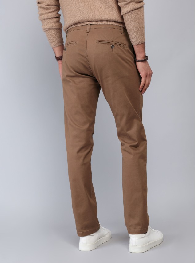 Pantalón Chino Spandex Regular Fit Café Piero Butti Pantalón Chino Spandex Regular Fit Café Piero Butti