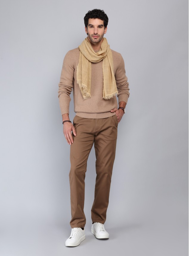 Pantalón Chino Spandex Regular Fit Café Piero Butti Pantalón Chino Spandex Regular Fit Café Piero Butti