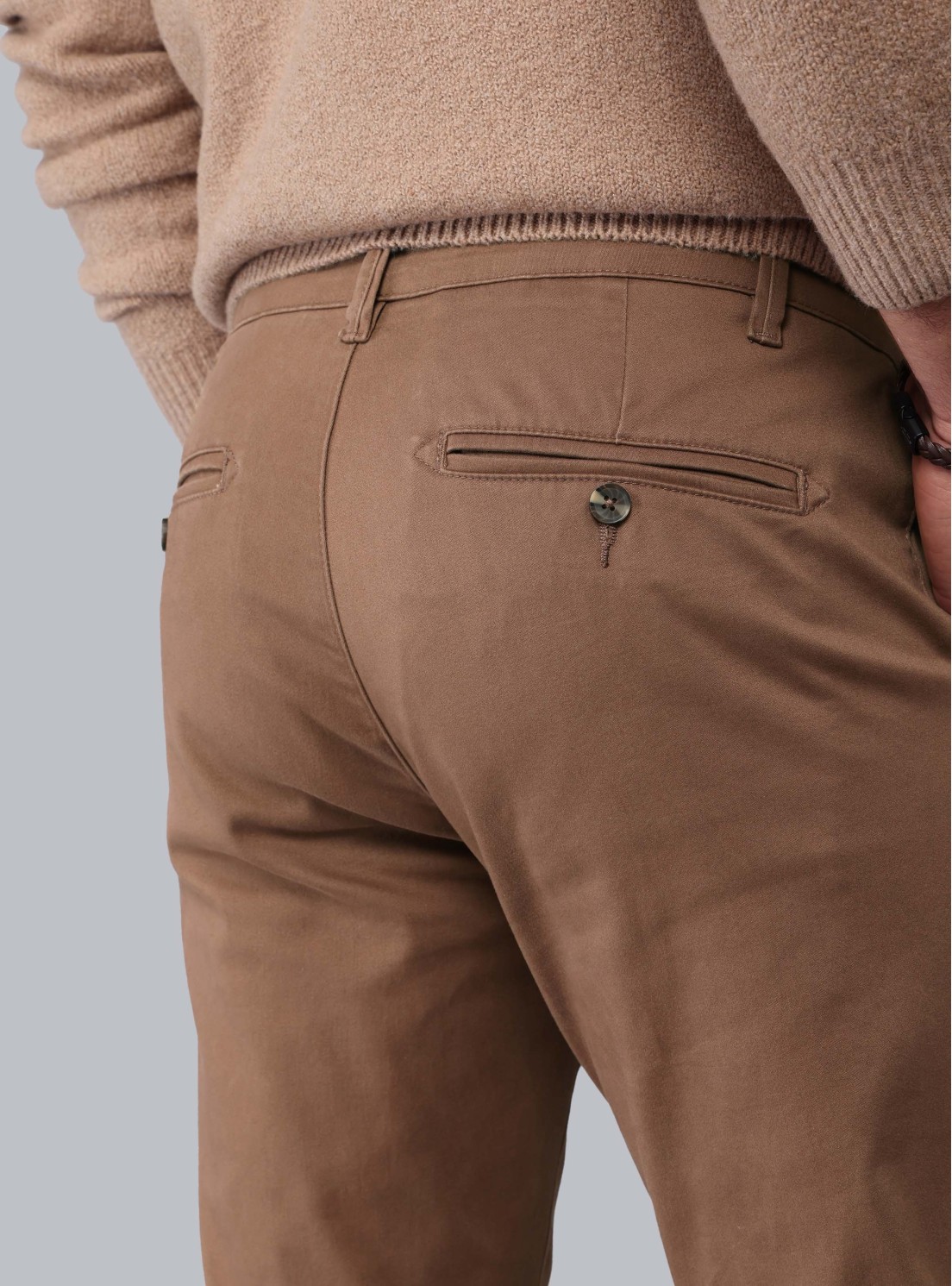 Pantalón Chino Spandex Regular Fit Café Piero Butti Pantalón Chino Spandex Regular Fit Café Piero Butti
