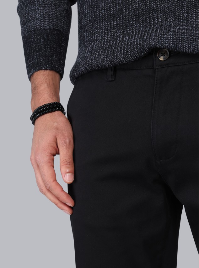 Pantalón Chino Spandex Regular Fit Negro Piero Butti Pantalón Chino Spandex Regular Fit Negro Piero Butti
