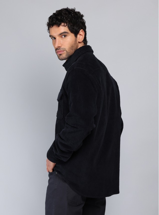 Overshirt Stone Wash Regular Fit Azul Marino Piero Butti Overshirt Stone Wash Regular Fit Azul Marino Piero Butti