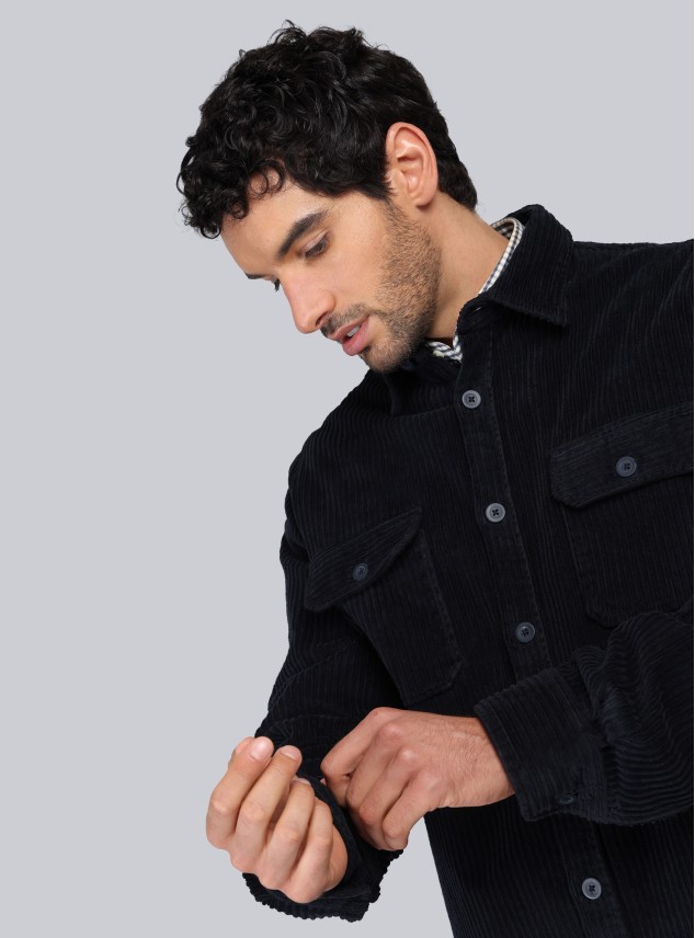 Overshirt Stone Wash Regular Fit Azul Marino Piero Butti Overshirt Stone Wash Regular Fit Azul Marino Piero Butti