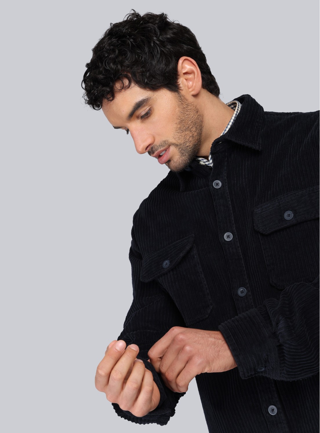 Overshirt Stone Wash Regular Fit Azul Marino Piero Butti Overshirt Stone Wash Regular Fit Azul Marino Piero Butti